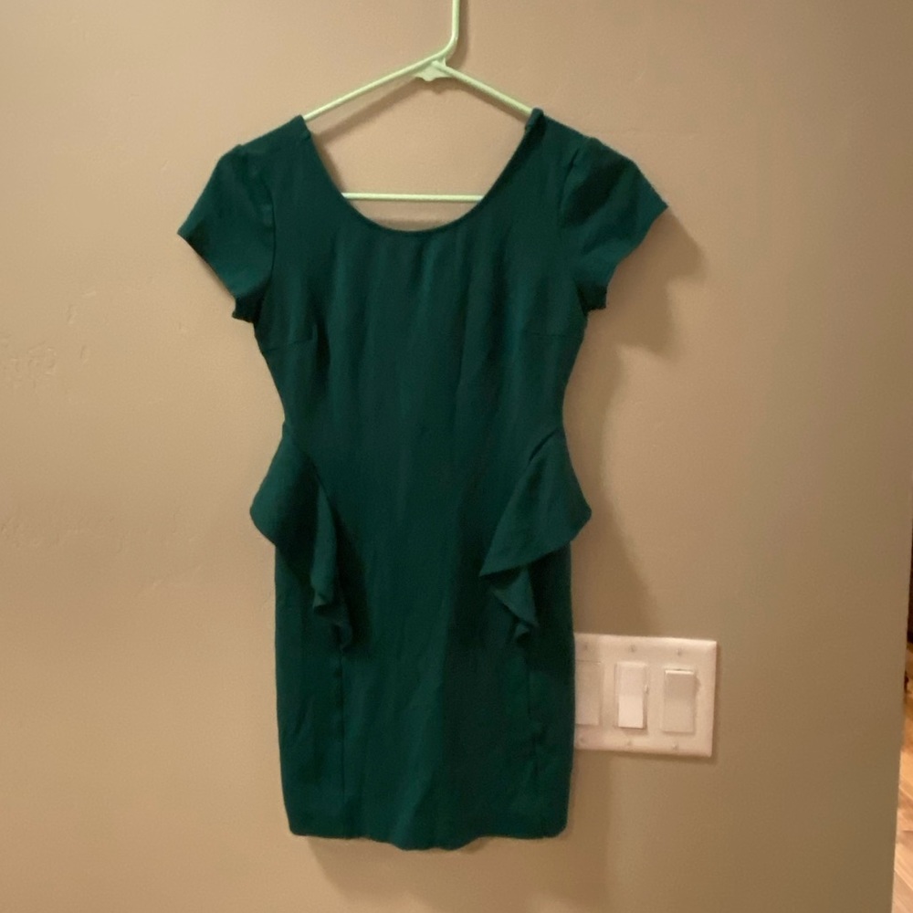 ZARA emerald green mini dress